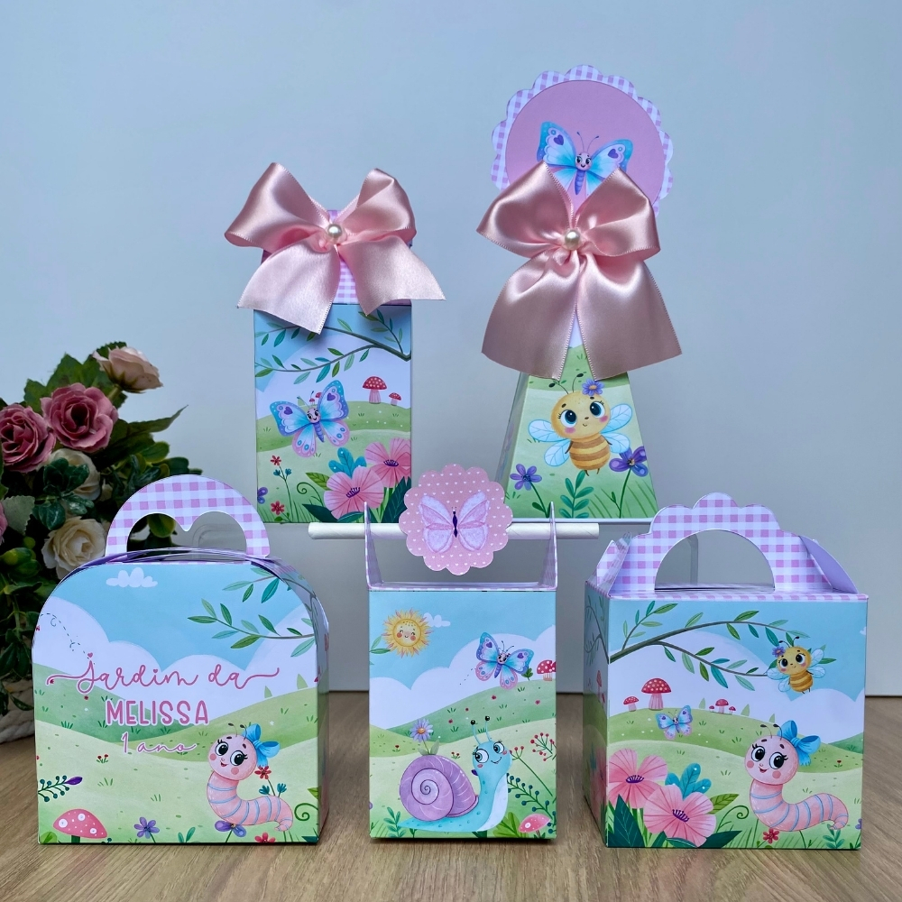 Kit caixas Personalizados Jardim das Borboletas  Kit Festa Caixinhas Personalizadas Lembrancinha Mimos Aniversário