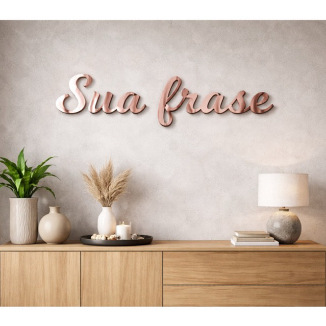 Frase Personalizada Em Acrílico Espelhado 100 cm em Oferta na Shopee