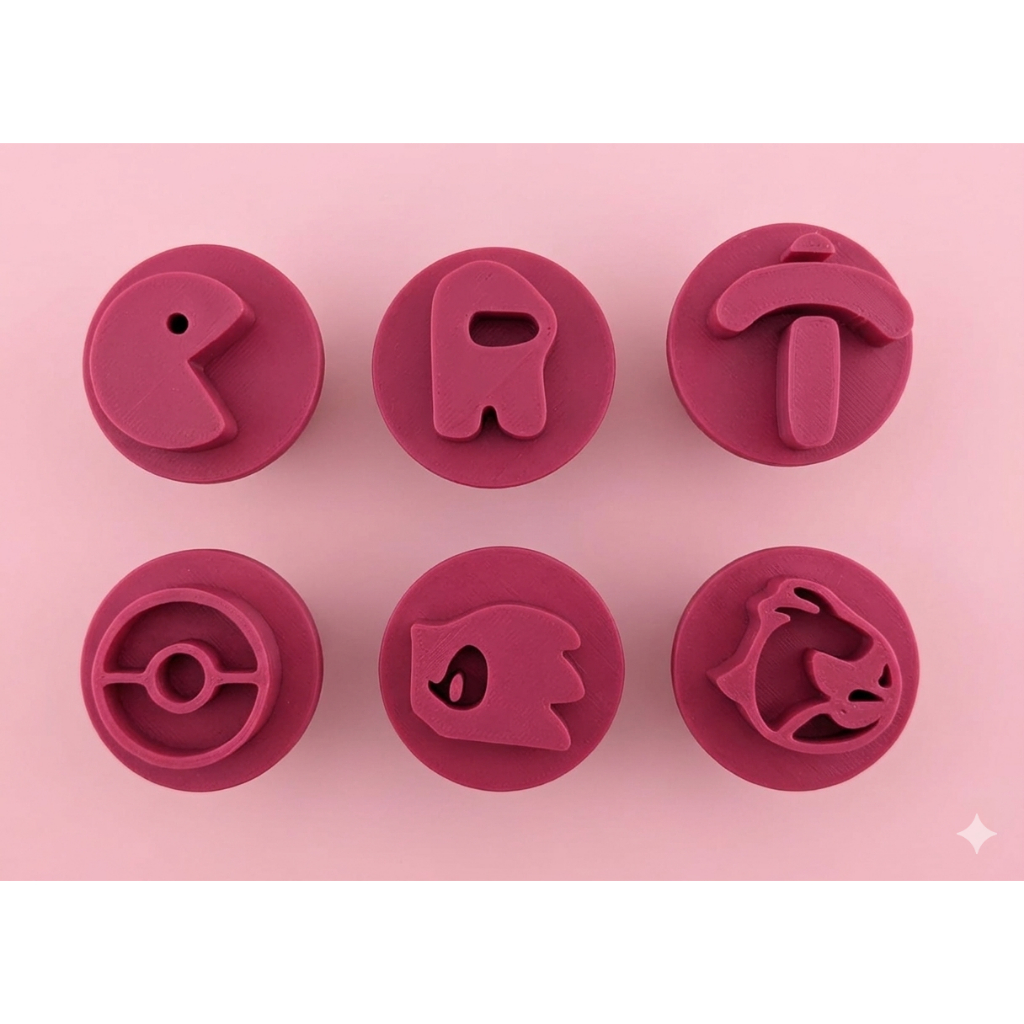 Kit 6 Carimbo Marcador GAMER SONIC PAC MAN ANGRY BIRDS MINECRAFT POKEMON