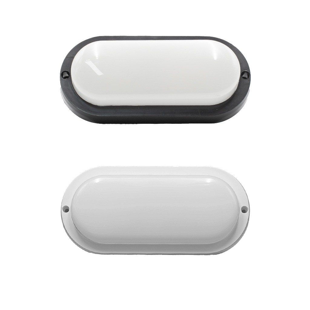 Kit 3 e 5 Luminária Tartaruga Led Oval  8W Apollo Preto ou Branco Amarelo 3000K Branco 6500K