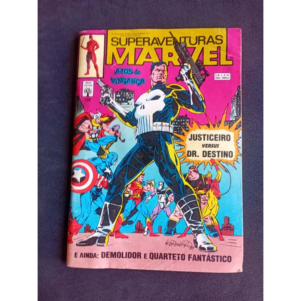 HQ Superaventuras Marvel 136 Editora Abril Formatinho Justiceiro Atos de Vingança