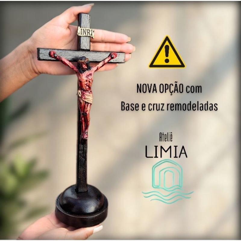 Crucifixo Realista ATELIÊ LIMIA 28 ou 32cm com base em Oferta na Shopee
