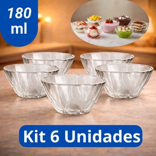 Kit Jogo de Tigela Taça de Sobremesa de Vidro Toffe Bowls Sorvete Doces Jogo de Cozinha 180ml em Oferta na Shopee