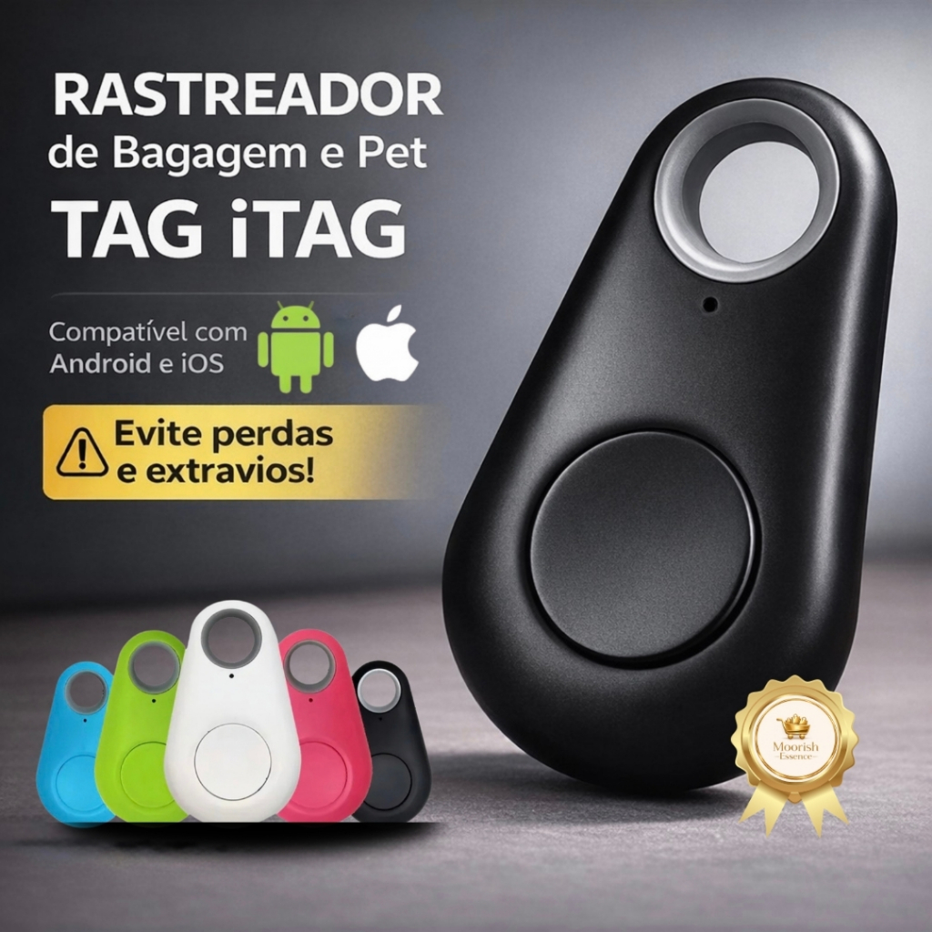 Rastreador de Bagagem e Pet TAG ITAG Mala Anti-Perda Mini Localizador Chaveiro GPS (Cores Sortidas)