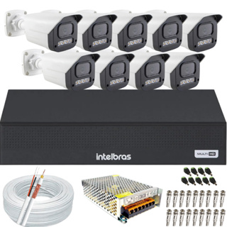 Kit 9 Câmeras Full Color C/Áudio Dvr Intelbras 16 canais S/HD em Oferta na Shopee