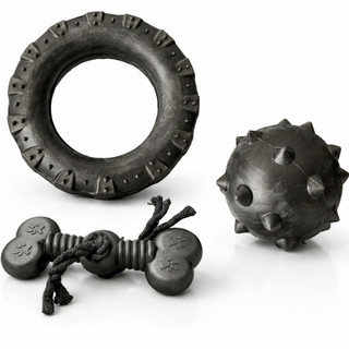 Kit Brinquedo Cachorro Grande Porte Mordedor Borracha Resistente Pneu Bola Cravo Osso Anti Estresse