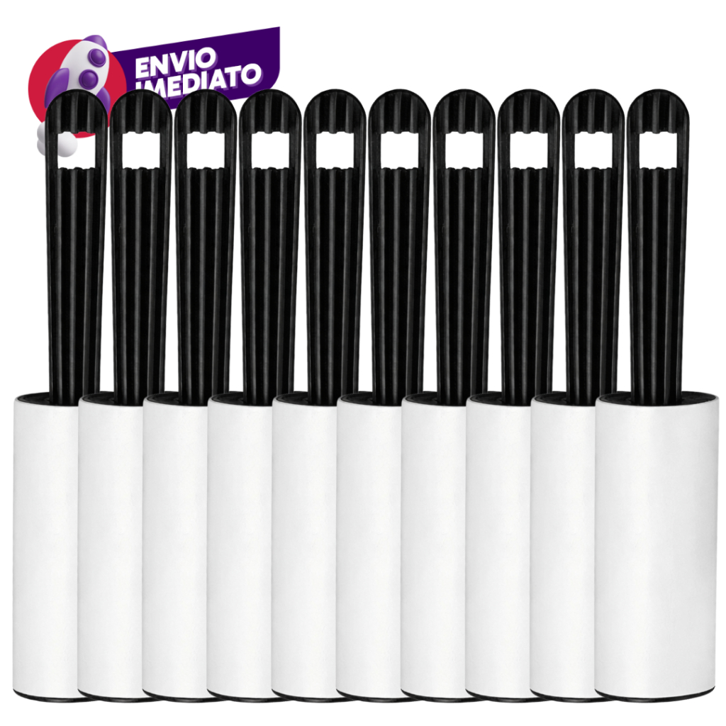 Rolo Adesivo Tira Remove Pelos Fiapos Roupa Sofá Tecido Rolinho C/20 Folhas Kit Com 08, 10 Ou 12 Un em Oferta na Shopee