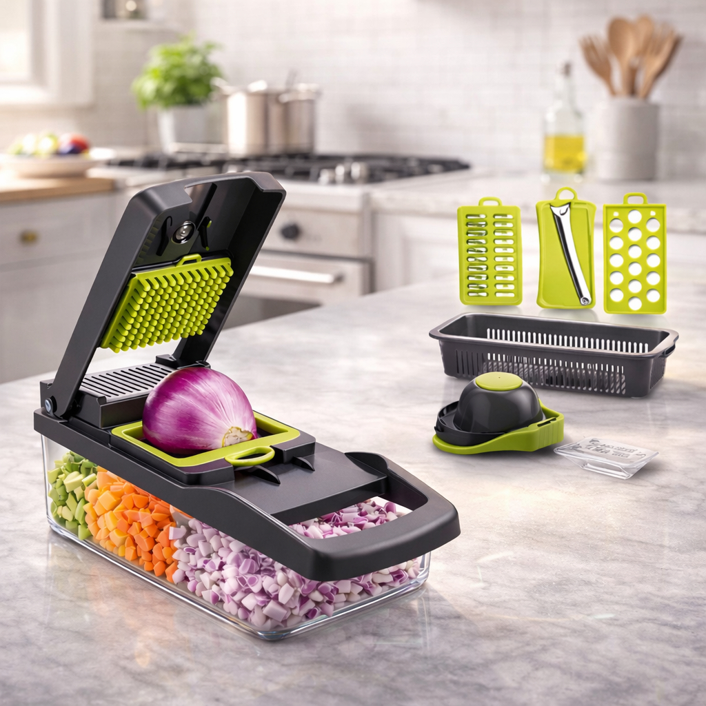 Cortador de Legumes 16 em 1 Multifuncional Ralador Fatiador Prático Rápido Cozinha Sem Esforço em Oferta na Shopee