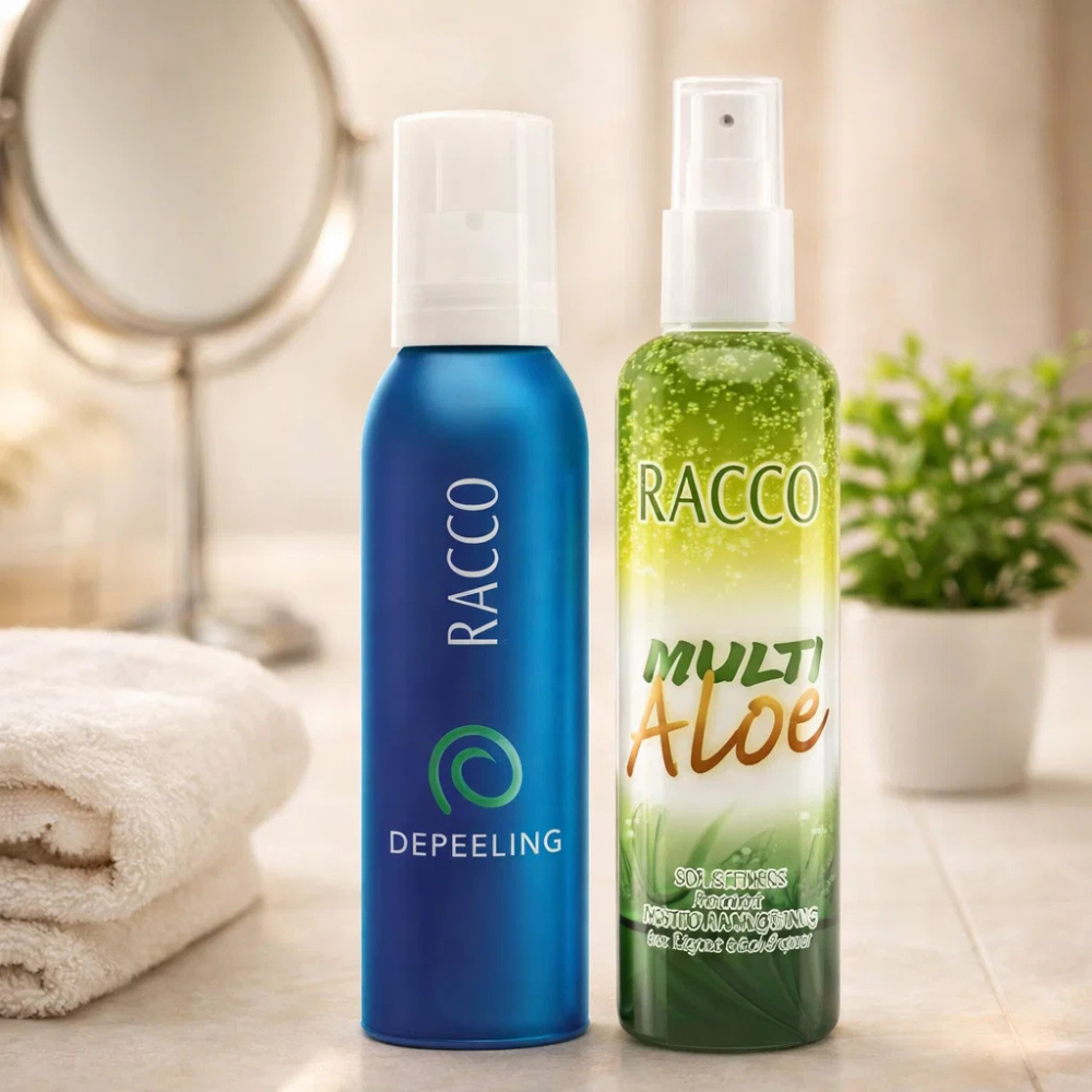 Kit Racco Depeeling + SOS Aloe Vera Depilação E Hidratação Vegano Pele Macia Suave Uso Diário Original