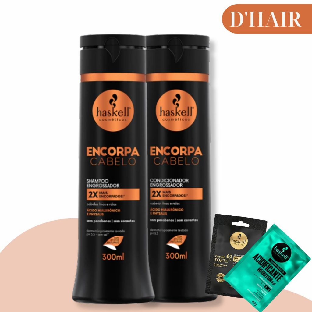 Kit Haskell Encorpa cabelo Shampoo + Condicionador 2x300ml