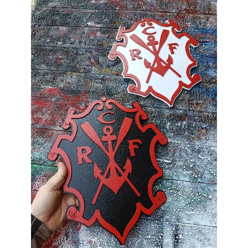 Escudo - Placa Decorativa FLAMENGO Malvadão primeiro escudo MDF BMK ART'S