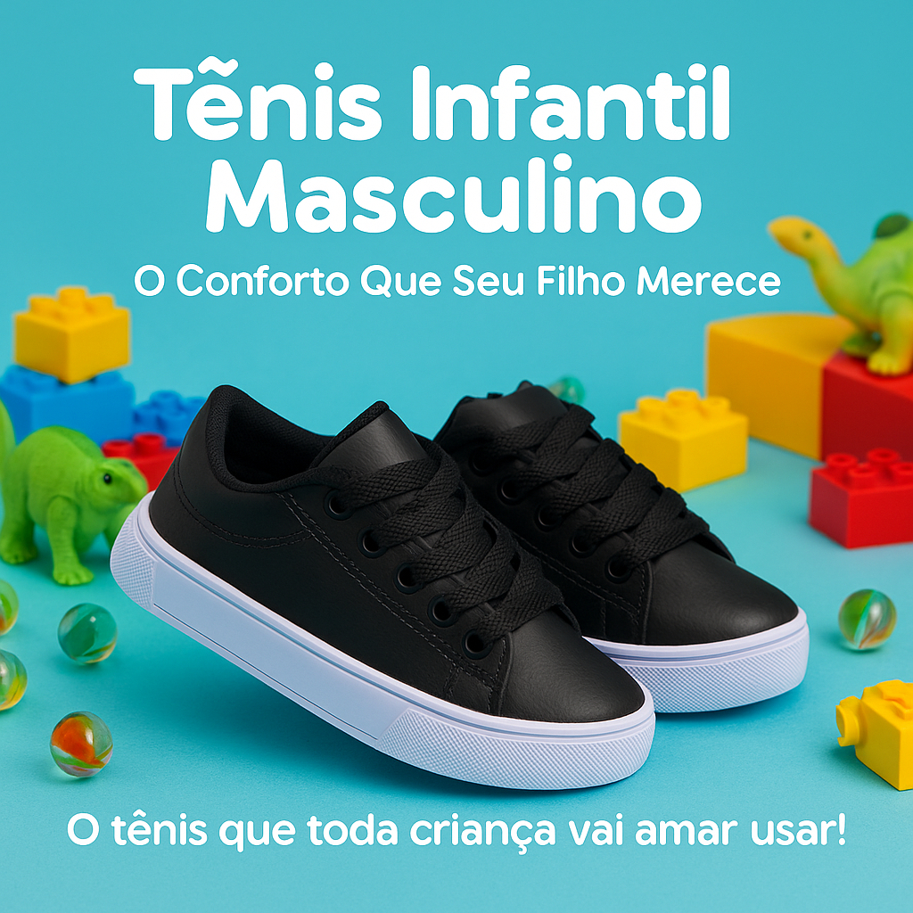 Tênis Infantil Menino para Passeio Leve Confortável e Estiloso 25 ao 33 Pronta Entrega