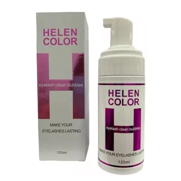 Espuma de Limpeza de Cílios Helen Colors – Ideal para Extensão Remove Oleosidade 120ml