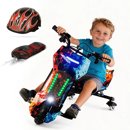 Triciclo Elétrico Drift Motorizado 350w Adulto/Infantil Polegadas 3 Velocidades Bluetooth Led Display para Idade 8+