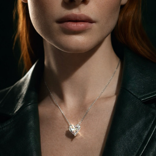 Colar Moissanite Coração 8,8mm em Prata 925 Colar Feminino Romântico Brilho Luxo em Oferta na Shopee