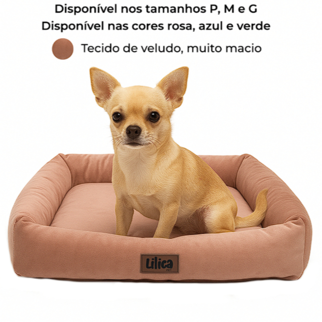 Caminha pet veludo enchimento fibra siliconada - cama cachorro cães e gatos - Estilo Quadrada veludo em Oferta na Shopee