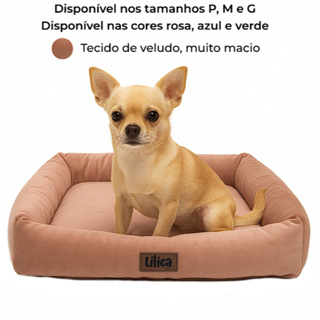 Caminha pet veludo enchimento fibra siliconada - cama cachorro cães e gatos - Estilo Quadrada veludo em Oferta na Shopee