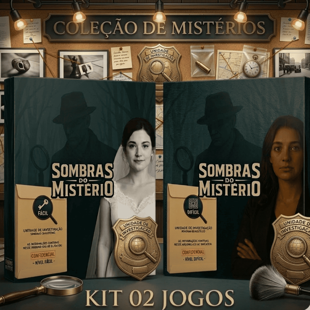 Kit Duplo de InvestigaçãoJogo Detetive  Sombras do Mistério Casos Aria Sinclair & Sofia Simpson