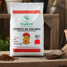 Esterco de Galinha 5 ou 20 kg Mogifertil Adubo Natural para Planta, Horta, Substrato Orgânico Concentrado Promoção