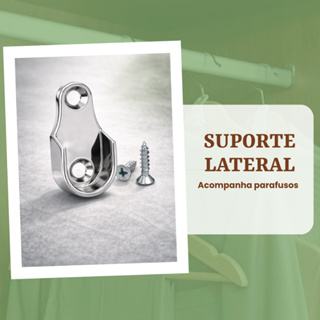 Kit 02 Suportes Cabideiro Oval ou Redondo + Parafusos em Oferta na Shopee