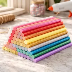Bastão De Cola Quente Colorida Glitter Fino 4/6 Bastões Sortidos Decoração Escolar DIY Brilho