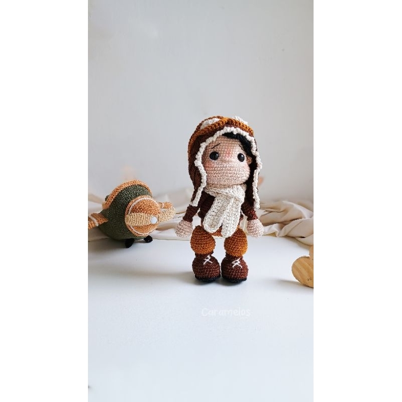 Boneco aviador amigurumi / avião amigurumi / urso aviador