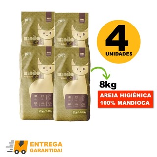 Areia de Gato MandioCat Biodegradável higiênica natural 100% Mandioca 8KG - Envio Rapido
