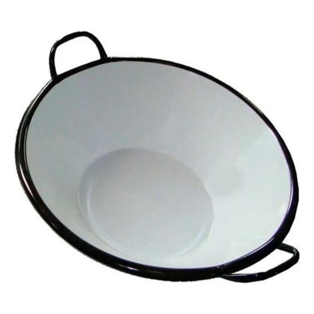 Tacho Esmaltado N16 41cm 6L Frituras Profissional Preto Fogão Gás Lenha Elétrico Cozinha