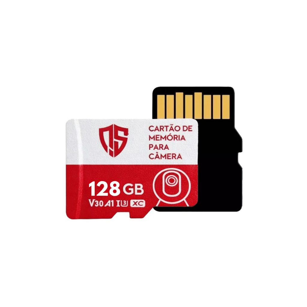 Kit Cartão de Memória Micro SD 128GB Para Câmera de Segurança, Celular, Música