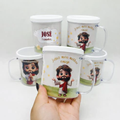 Lembrancinha Jesus meu melhor amigo Caneca Personalizada Brinde kit de 5 a 25 unidades