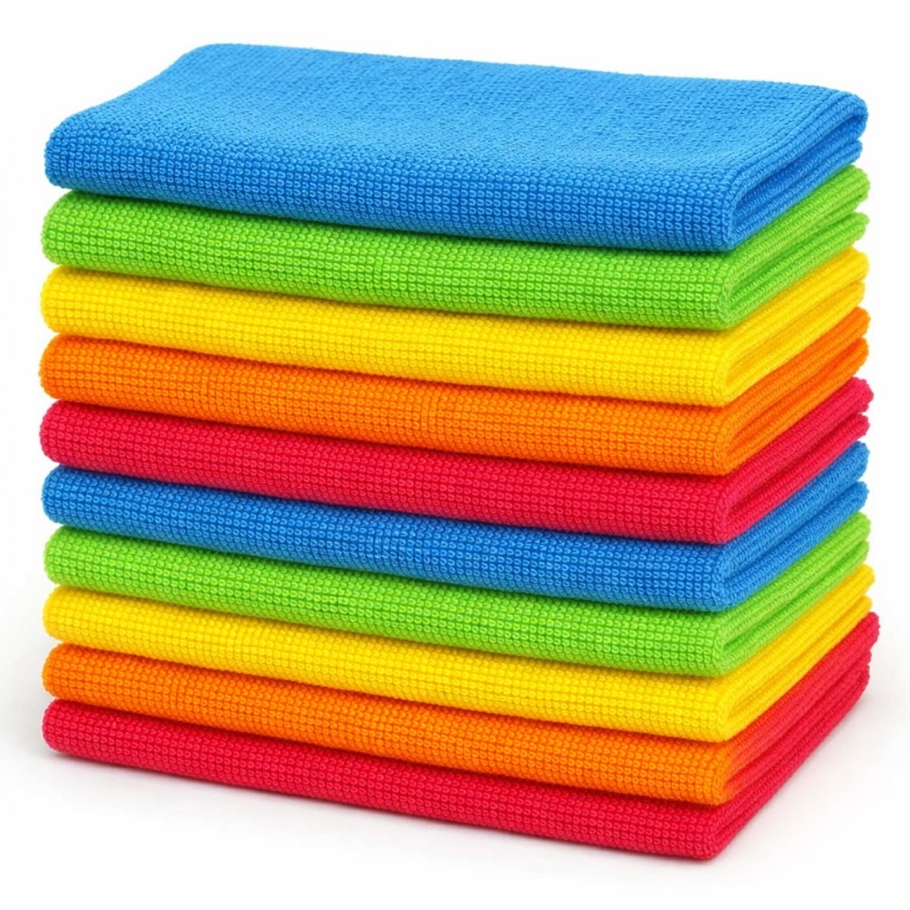 Kit de Panos de Microfibra Multiuso para Limpeza Doméstica Alta Absorção