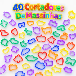 40 Cortador Molde Forminha p/ Massinha de Modelar Lembrancinha Prenda Kit Festa