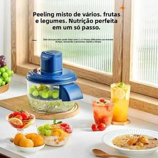 Descascador de frutas elétrico totalmente automático, recarregável via USB, comlâminas de…