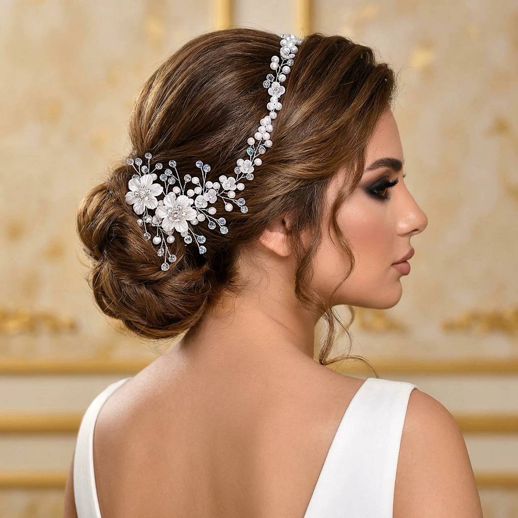 Tiara Enfeite Cabelo Noiva Casamento Debutante Flor Acrílica