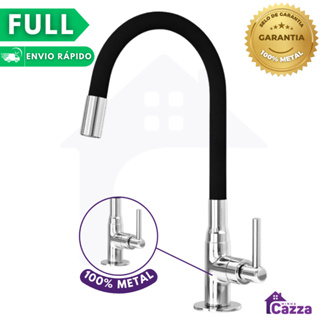 Torneira Metal Gourmet Cozinha ou Banheiro Preta Bancada Mesa Pia Cano Flexível 1/4 de volta em Oferta na Shopee