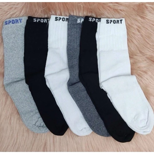 Kit 24 Pares Meias Grossas De Algodão Cano Longo Sport Masculino Feminino Unissex MESCLADAS