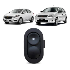 Botão Vidro Elétrico 6 Pinos Corsa Classic Prisma Celta Led Âmbar