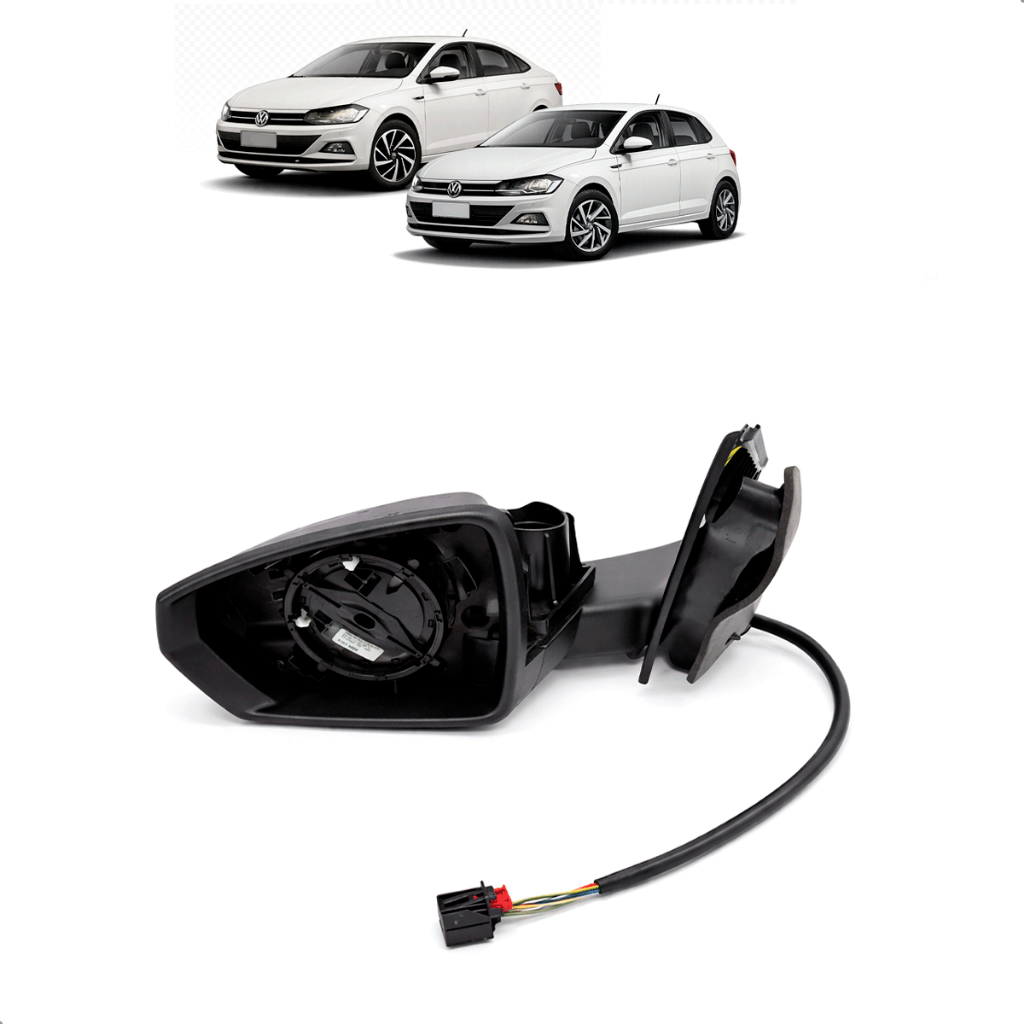 Alojamento Retrovisor Elétrico De Lado Esquerdo Original Vw Virtus Polo 2018/2022 6EA857507C9B9
