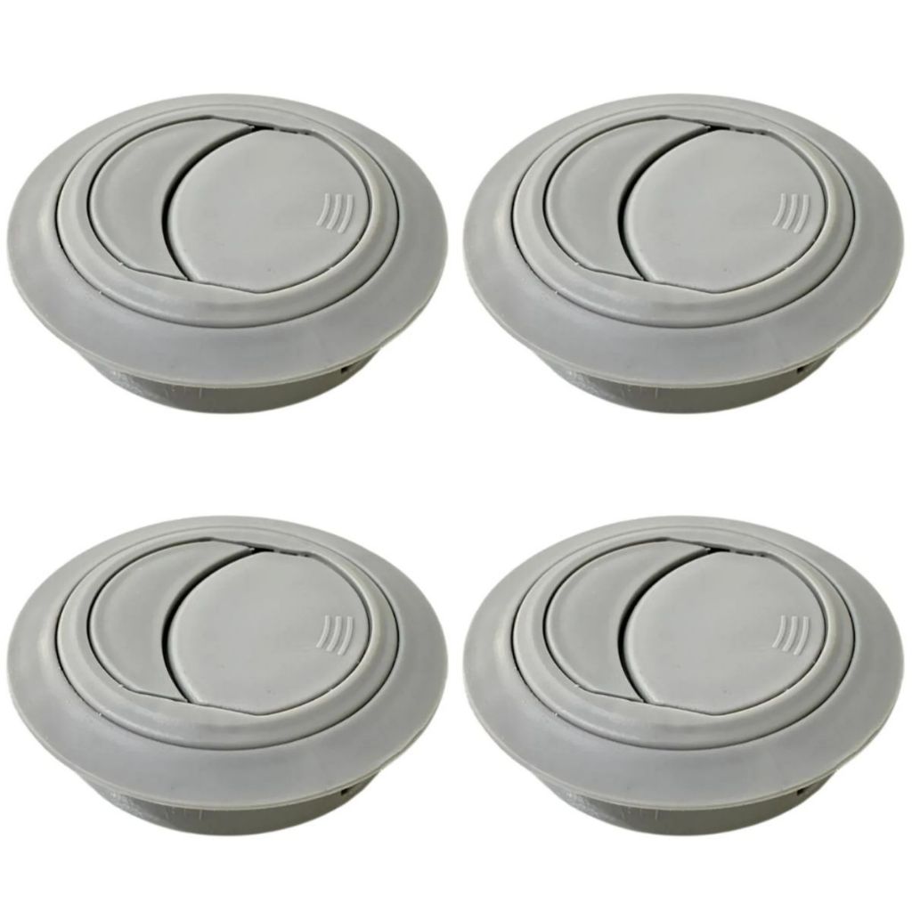 KIT 4 DIFUSOR SAIDA AR CONDICIONDO ONIBUS VAN ESCOLAR SPRINTER DUCATO 60MM CINZA CLARO