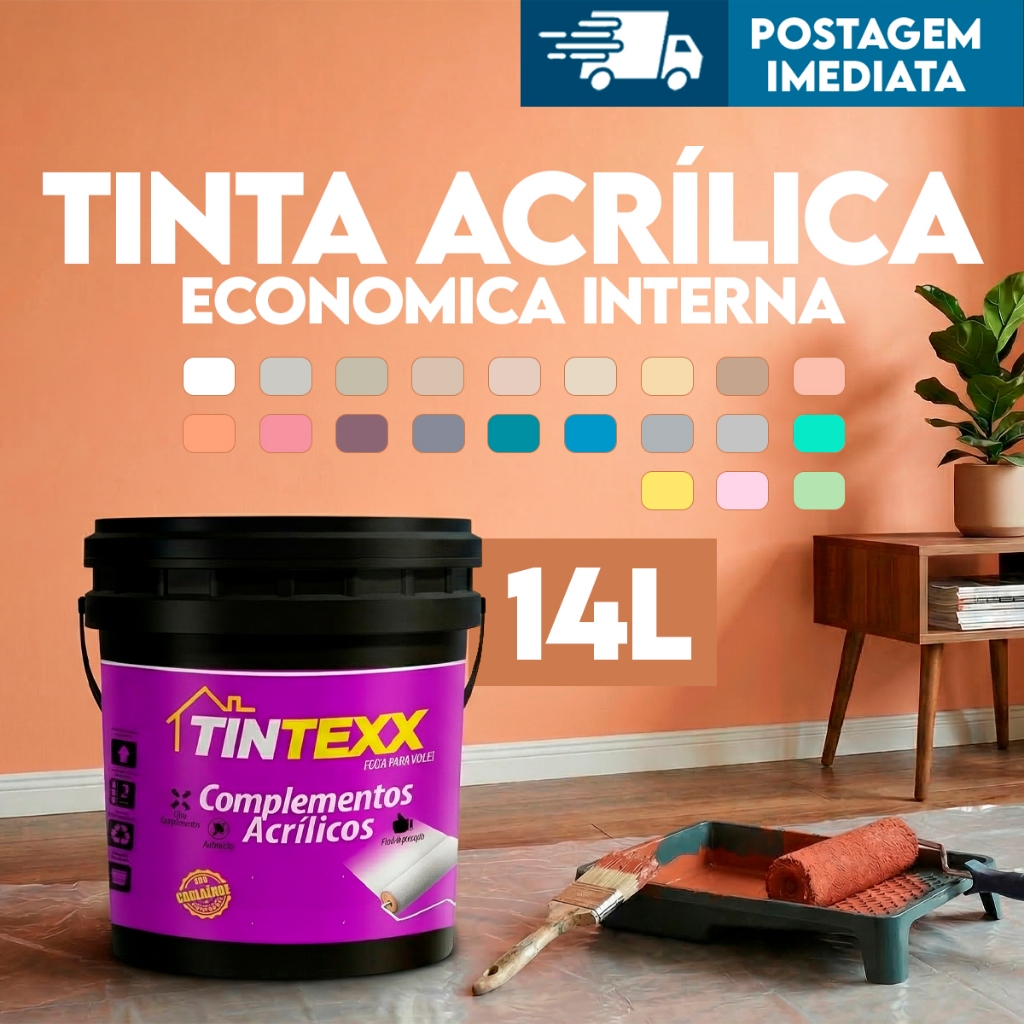 Tinta Colortexx Acrílica Premium Branco 14L Acabamento Fosco Águia 14 litros parede quarto interior