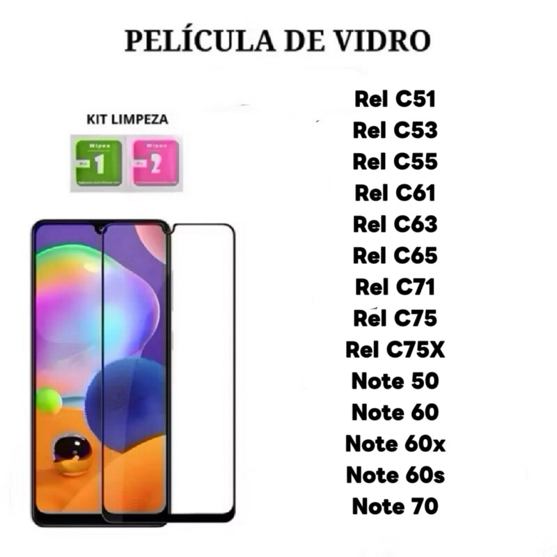 Kit 3Pcs/5Pcs Película De Vidro Temperado 3D Para Realme C51 C53 C55 C61 C63 C65 C67 C71 C75 C75x C85 Note 50 60 60x 70 em Oferta na Shopee