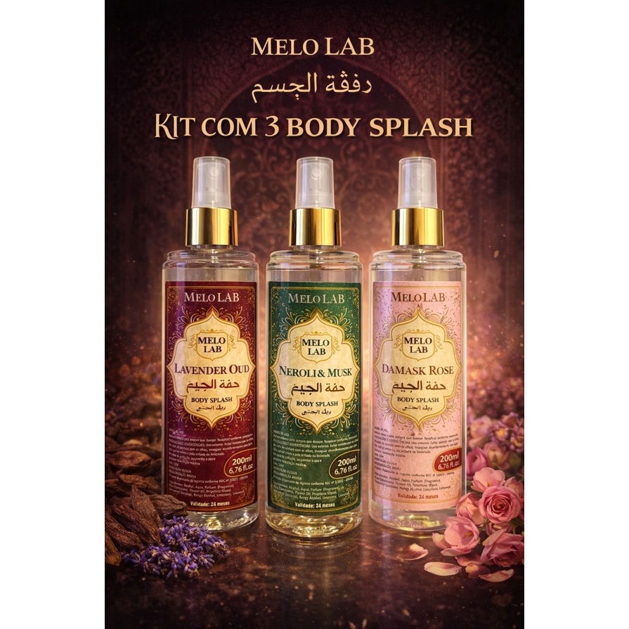 KIT COM 2 UNIDADES DE BODY SPLASH ARABE MELO LAB 200ML CADA .