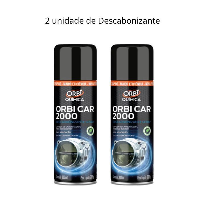 Kit 2x Orbi Car 2000 Descarbonizante Spray 300ml Limpeza de Motor TBI Carburador Profissional