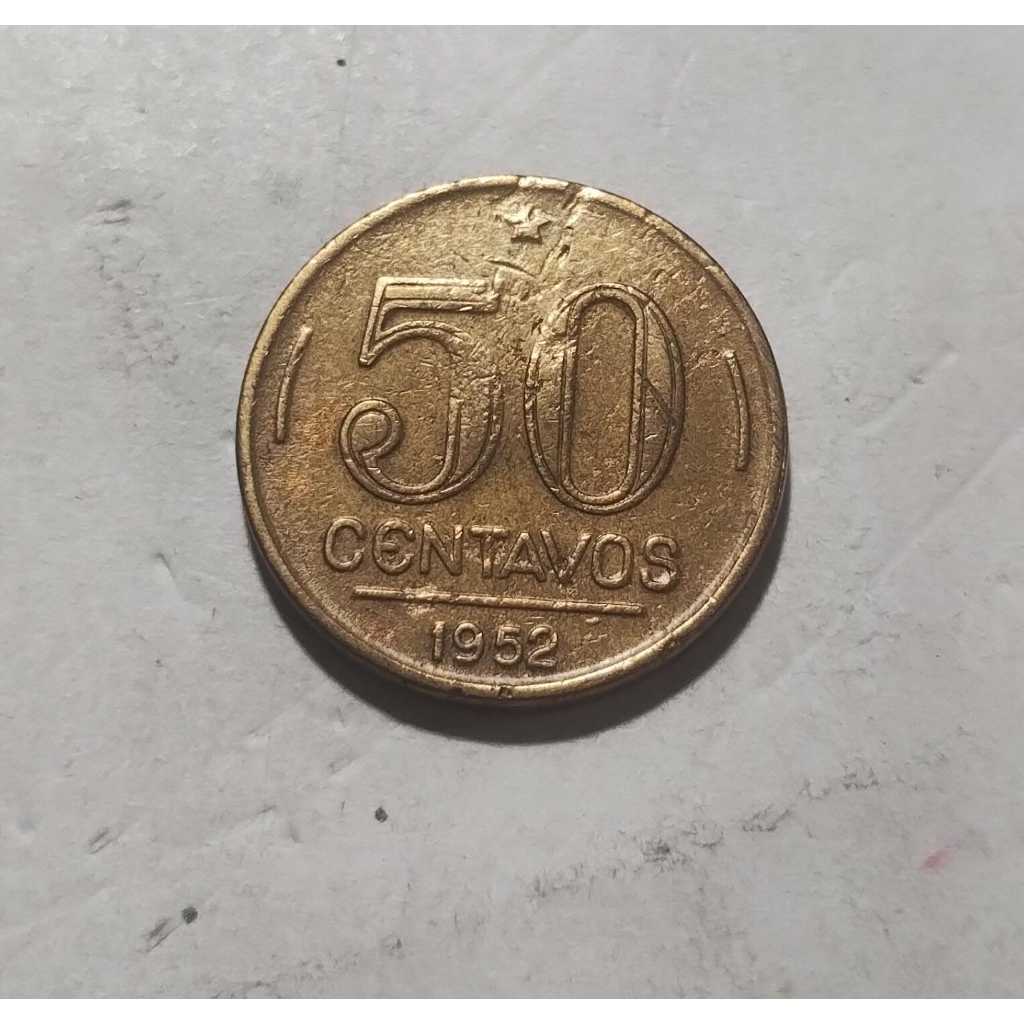 MOEDA 50 CENTAVOS 1952 - DATA ESCASSA - MBC - Y0310