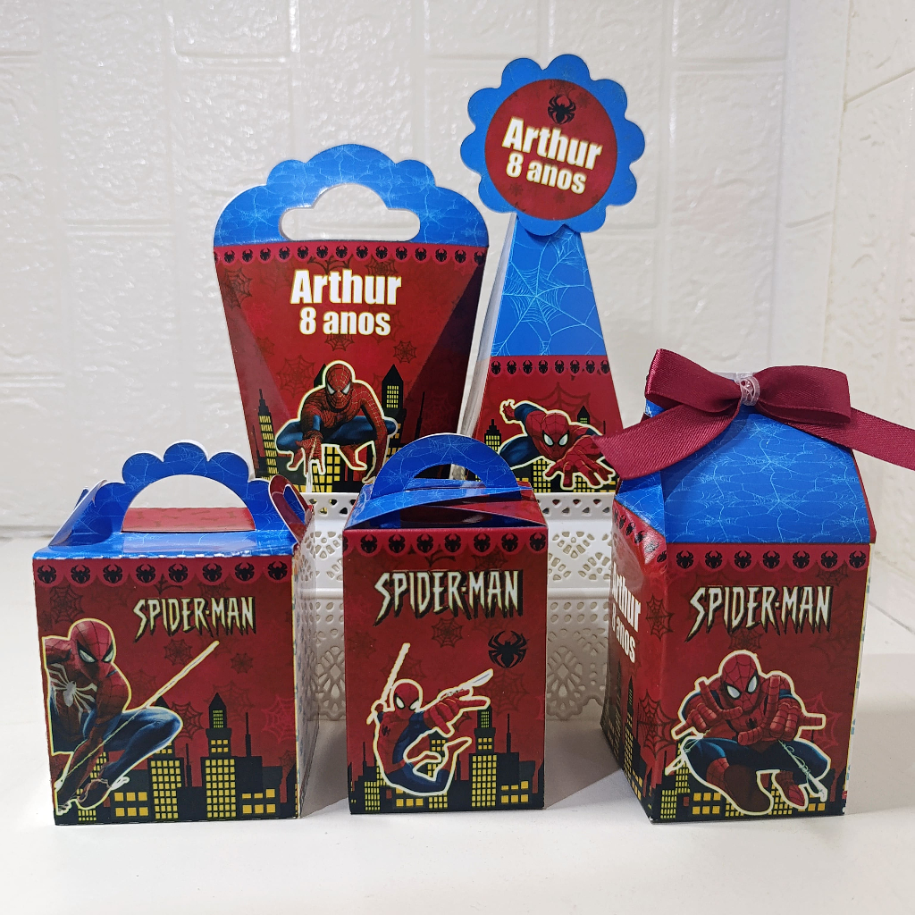 Kit Personalizado Para Lembrancinha Homem Aranha (PEGUE E MONTE)/Kit Caixinhas Personalizadas