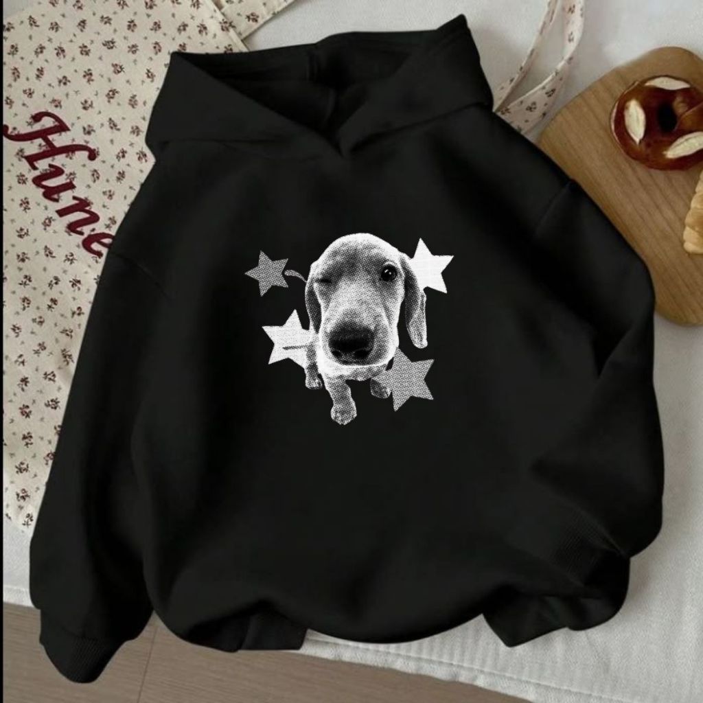 Blusa Moletom De Frio Estampa Fofa Pet Vintage Tendência Y2k Unissex