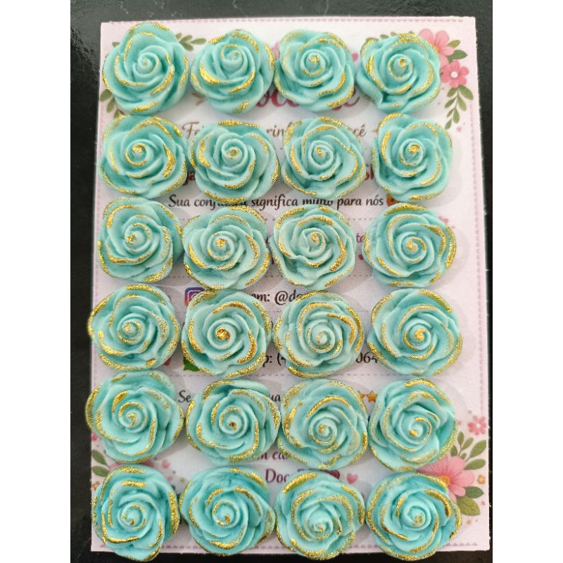 APLIQUE DE PASTA DE LEITE EM PÓ - ROSA - 30 UNIDADES - 2,5CM em Oferta na Shopee