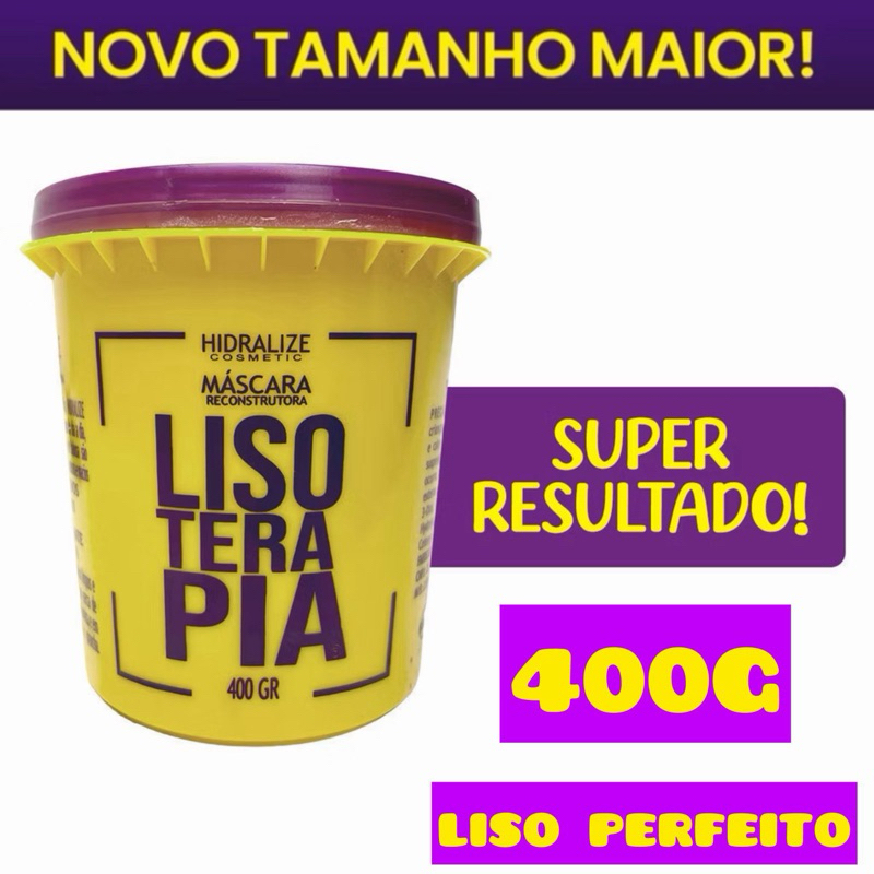 Máscara BTX Lisoterapia Hidralise 100% Orgânica Reconstrução Liso Perfeito 400g Resultado Imediato