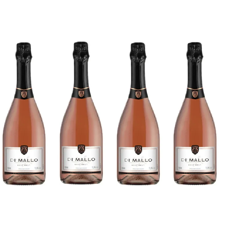 Kit  4 unidades Espumante Brasileiro  Di Mallo bRUT  Rose Seco 750 ml