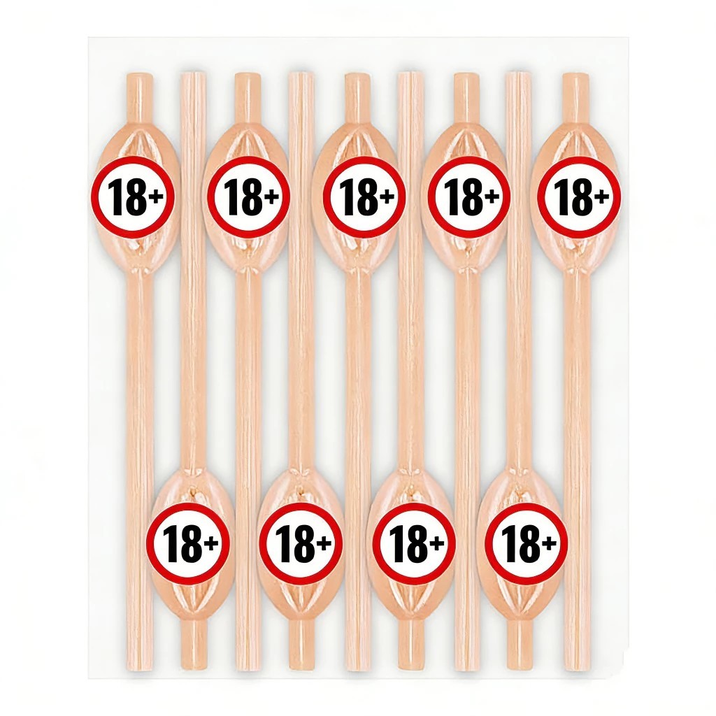 Kit 6 a 30 Canudos Erótico Despedida de Solteira Vagina Pussy Straws Bege Para Festa